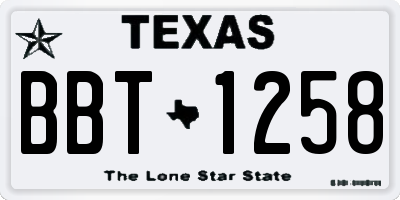 TX license plate BBT1258