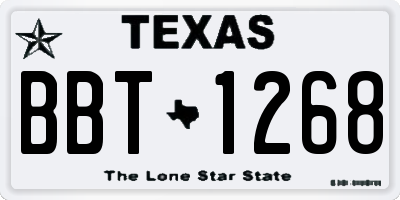 TX license plate BBT1268