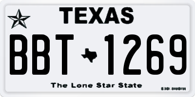 TX license plate BBT1269