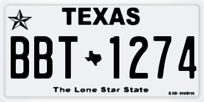 TX license plate BBT1274