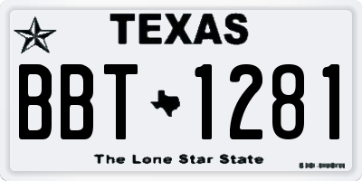 TX license plate BBT1281