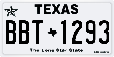 TX license plate BBT1293