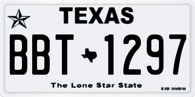 TX license plate BBT1297