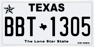 TX license plate BBT1305