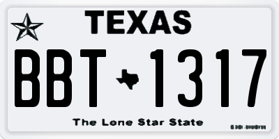 TX license plate BBT1317