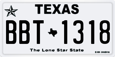 TX license plate BBT1318