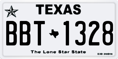 TX license plate BBT1328