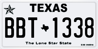 TX license plate BBT1338