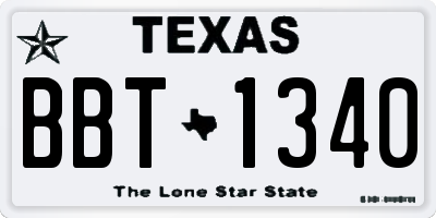 TX license plate BBT1340
