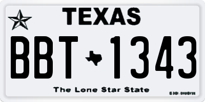 TX license plate BBT1343