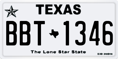 TX license plate BBT1346