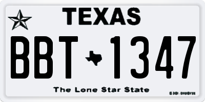 TX license plate BBT1347