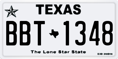 TX license plate BBT1348