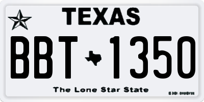TX license plate BBT1350