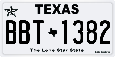 TX license plate BBT1382