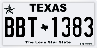 TX license plate BBT1383