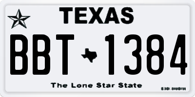 TX license plate BBT1384