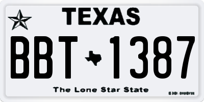 TX license plate BBT1387