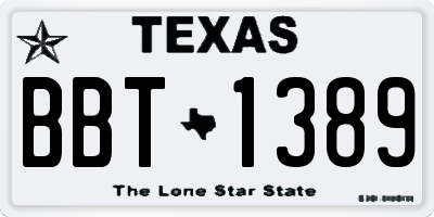TX license plate BBT1389