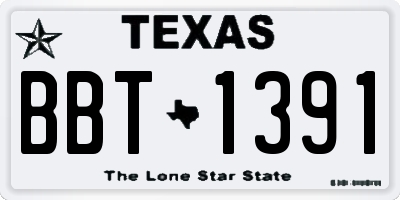 TX license plate BBT1391