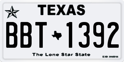 TX license plate BBT1392