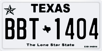 TX license plate BBT1404