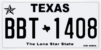 TX license plate BBT1408