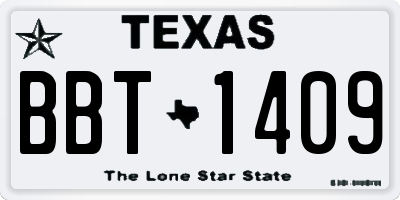 TX license plate BBT1409