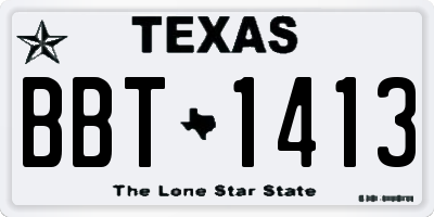 TX license plate BBT1413