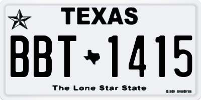 TX license plate BBT1415