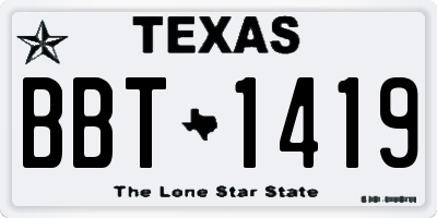 TX license plate BBT1419