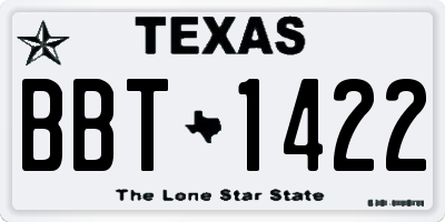 TX license plate BBT1422