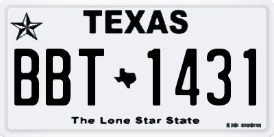 TX license plate BBT1431