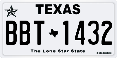 TX license plate BBT1432