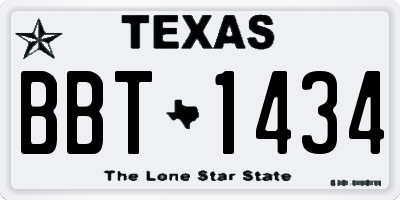 TX license plate BBT1434