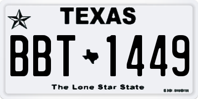TX license plate BBT1449