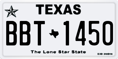 TX license plate BBT1450