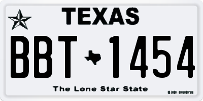 TX license plate BBT1454