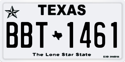 TX license plate BBT1461