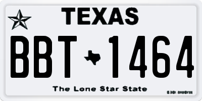 TX license plate BBT1464
