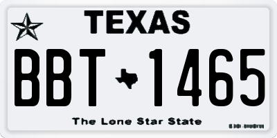 TX license plate BBT1465