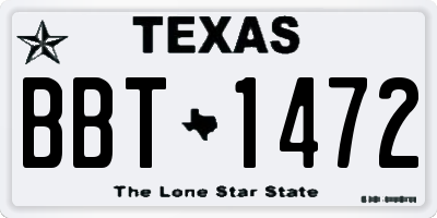 TX license plate BBT1472