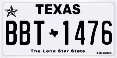 TX license plate BBT1476