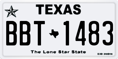 TX license plate BBT1483