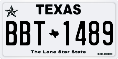 TX license plate BBT1489