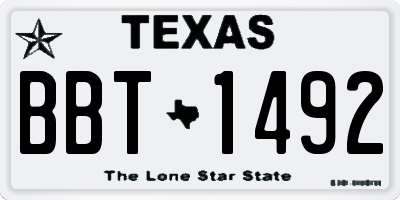 TX license plate BBT1492