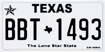 TX license plate BBT1493