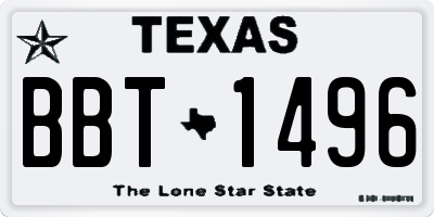 TX license plate BBT1496