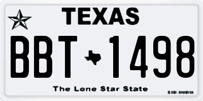 TX license plate BBT1498