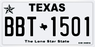 TX license plate BBT1501
